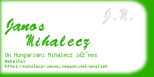 janos mihalecz business card